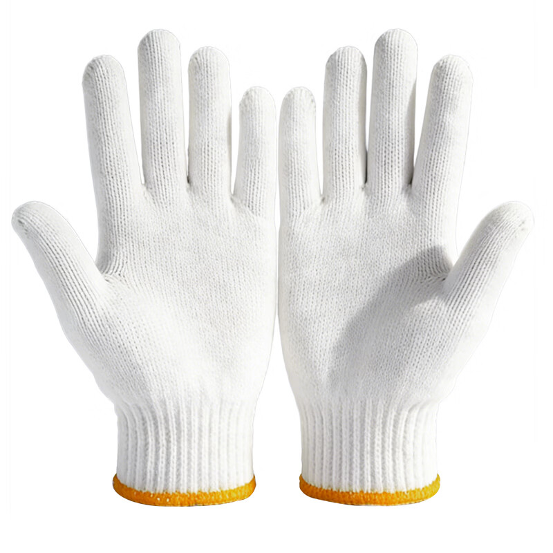 沂龙 10针/55g/黄线蓝边/黄毛纺耐磨作业 线手套