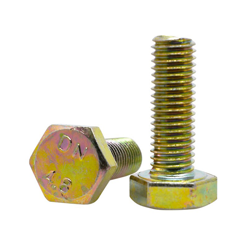 隆世 M10/70mm-30码/型号GB30 六角头螺栓 彩锌全牙48级外六角螺栓